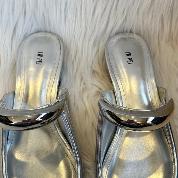 JW PEI Helena Pierced Mules Vegan Leather Slip On Pointed Toe Kitten Heel Shoes - Picture 7 of 14